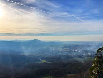 High angle view of landscape against sky