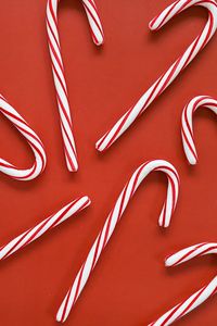 High angle view of candy on table