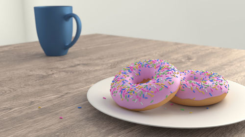 Close-up of chocolate cake on table