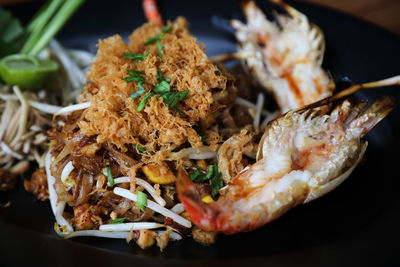 Close-up of food served in a plate