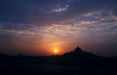 Silhouette of landscape at sunset