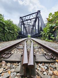 Railroad track against sky