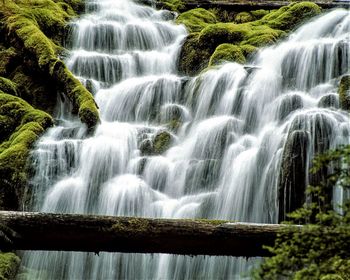 Scenic view of waterfall