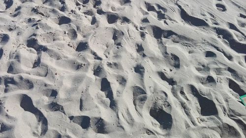 Full frame shot of snow on sand