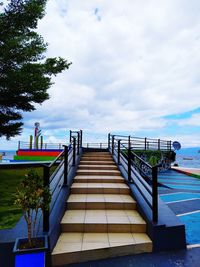 Pier over sea against sky