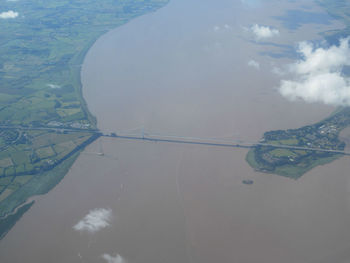 High angle view of sea against sky