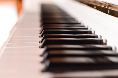 Close-up of piano keys