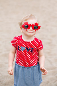 Portrait of girl wearing sunglasses