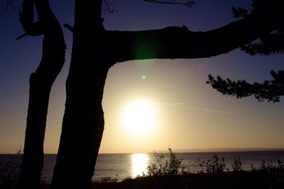 Scenic view of sunset over sea