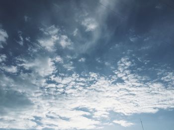 Low angle view of cloudy sky