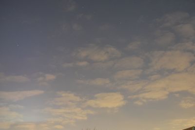Low angle view of cloudy sky
