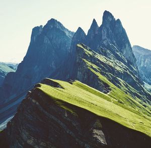Scenic view of rocky mountains against sky