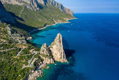 High angle view of beach against sky