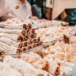 View of food for sale at market stall