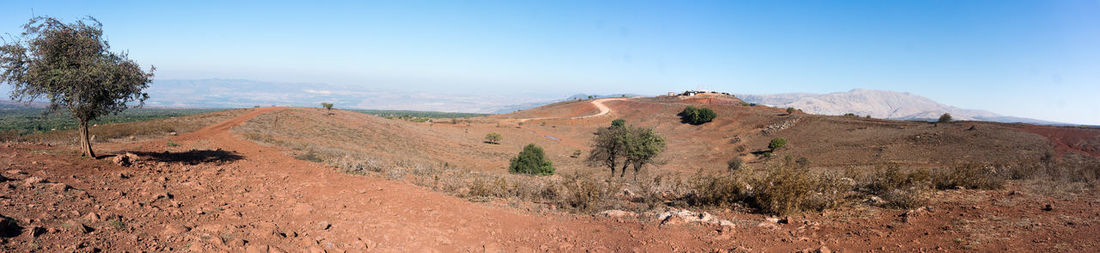 Panoramic view of landscape against clear sky