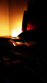 Close-up of sun in the dark