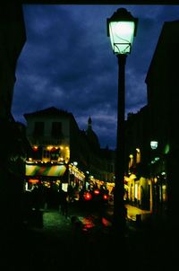 Night view of illuminated street light at night