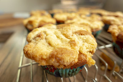 Close-up of cupcakes on table