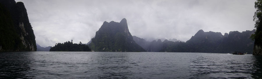 Panoramic view of mountains against sky