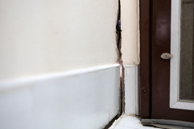 Close-up of open window of building