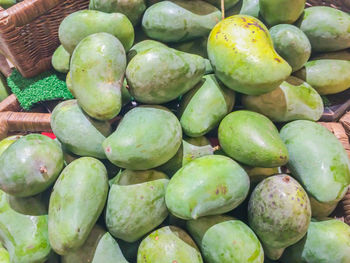 High angle view of fruits for sale at market stall