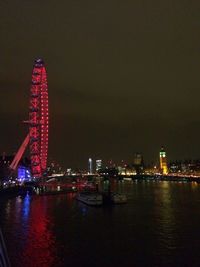 Illuminated city at night