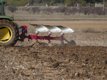 Close-up of agricultural machinery