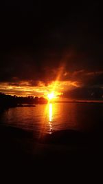Scenic view of sunset over sea