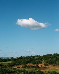 Scenic view of landscape against blue sky