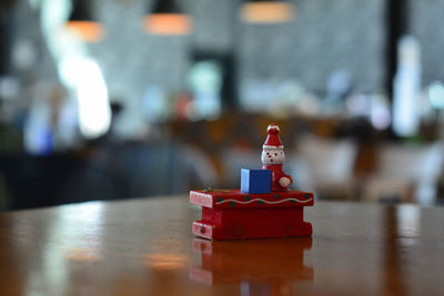 Close-up of toy blocks on table