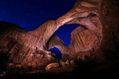 Low angle view of rock formations