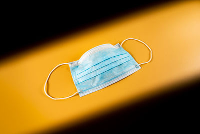 High angle view of eyeglasses on table