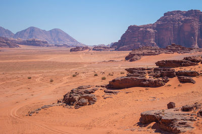 Scenic view of desert against sky