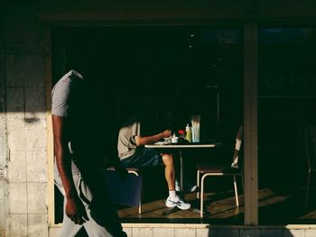 Woman sitting on chair