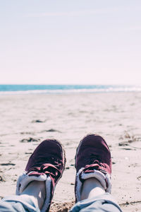 Low section of person on beach