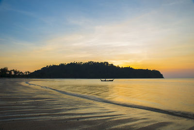 Scenic view of landscape against sky during sunset