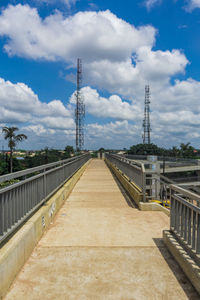 View of bridge against cloudy sky