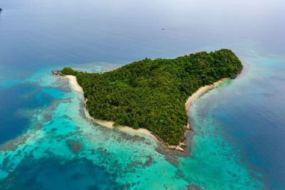 High angle view of bay on beach