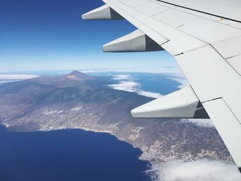 Aerial view of mountain against sky