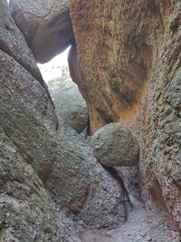 Low angle view of rock formation