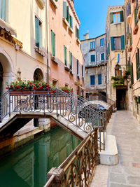 Bridge over canal in city