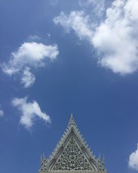 Low angle view of temple against sky