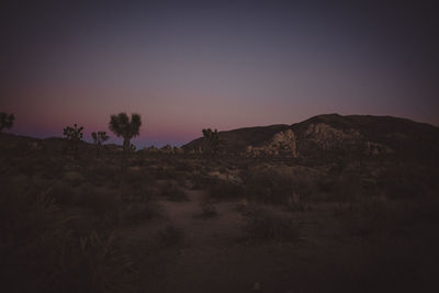 Scenic view of desert against clear sky