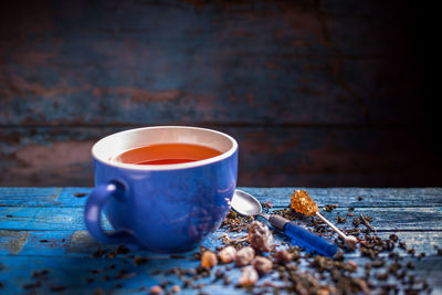 Close-up of coffee on table