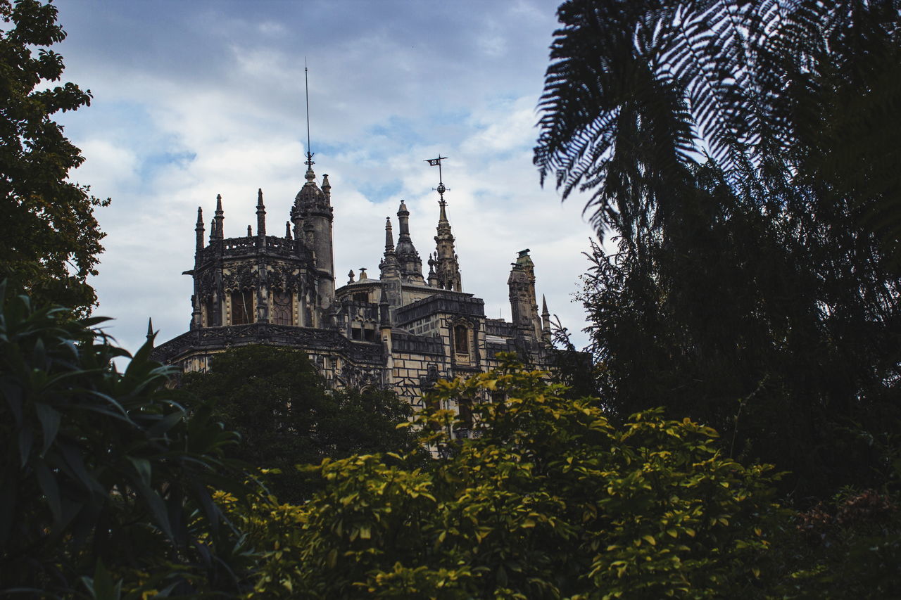 architecture, built structure, building exterior, place of worship, religion, spirituality, sky, church, tree, cathedral, history, famous place, cloud - sky, travel destinations, steeple, tower, low angle view, growth