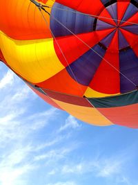 Low angle view of hot air balloon against sky