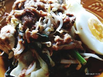 Close-up of meal served in plate