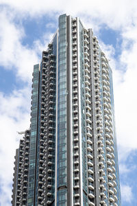 Low angle view of modern building against sky