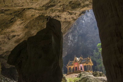 Rock formations in a temple