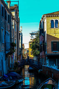 View of canal in city